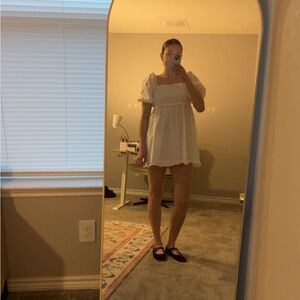 American Eagle Outfitters White Puff Sleeve Mini Dress